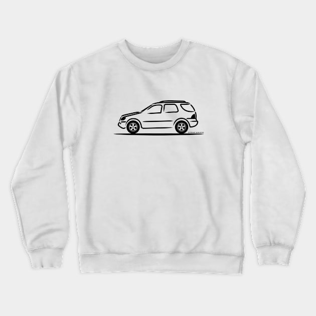 Mercedes Benz ML W163 Wht Crewneck Sweatshirt by PauHanaDesign